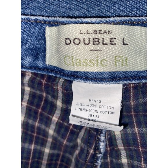LL Bean Flannel Lined Jeans Mens 38x32 Denim Pants Double L Classic Fit - Picture 6 of 6